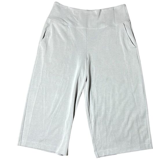 Athleta seasons wide crop pants light grey 1x relaxed casual pants - Picture 3 of 8